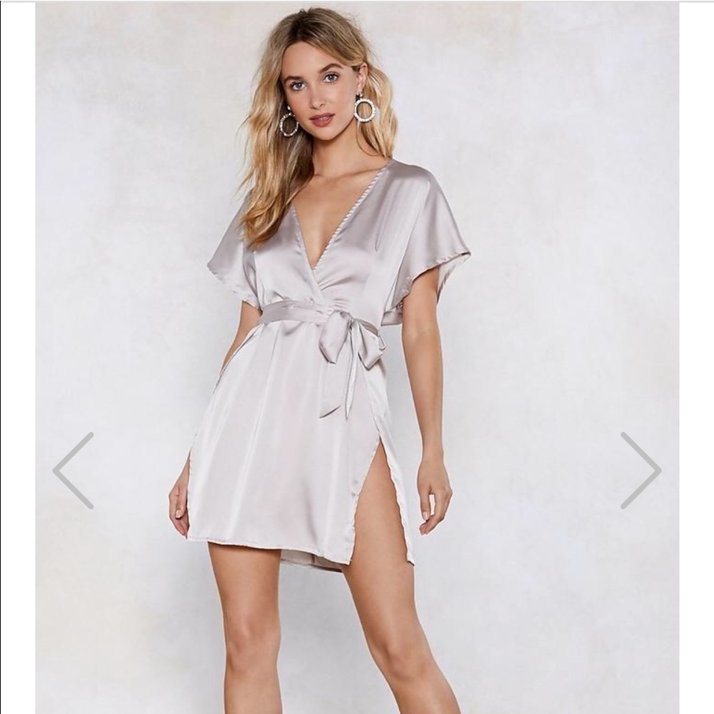 Nasty gal metallic grey dress